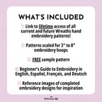MINI COLLECTION, Wreaths Hand Embroidery Pattern Collection, Current and Future Designs, Lifetime Access, Hand Embroidery, Embroidery PDF