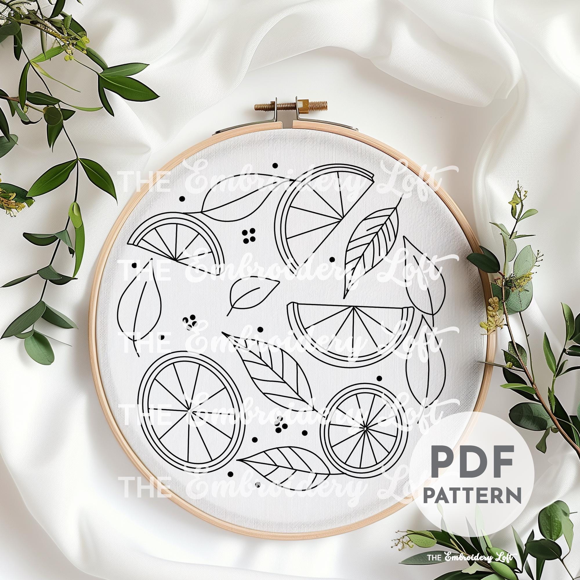 Orange Slices Hand Embroidery Pattern