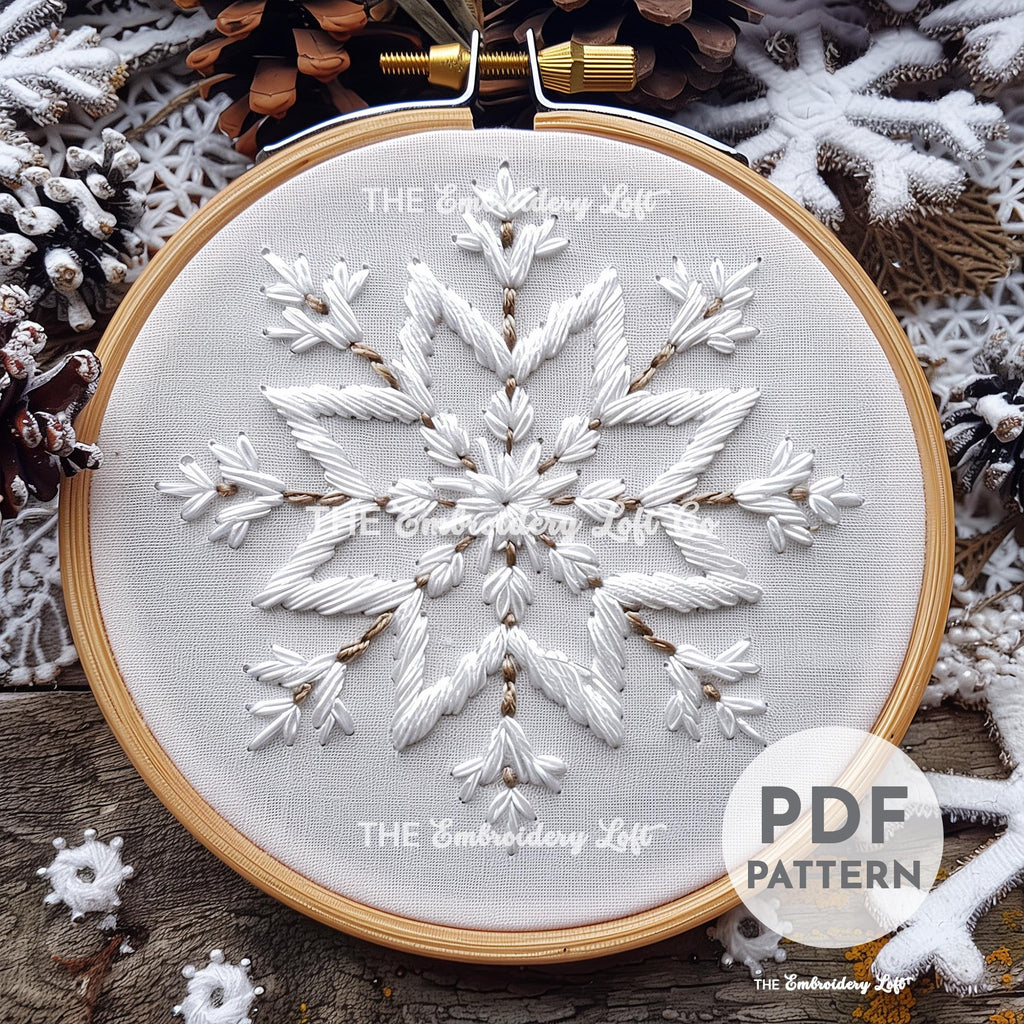 Winter Snowflake Hand Embroidery Pattern