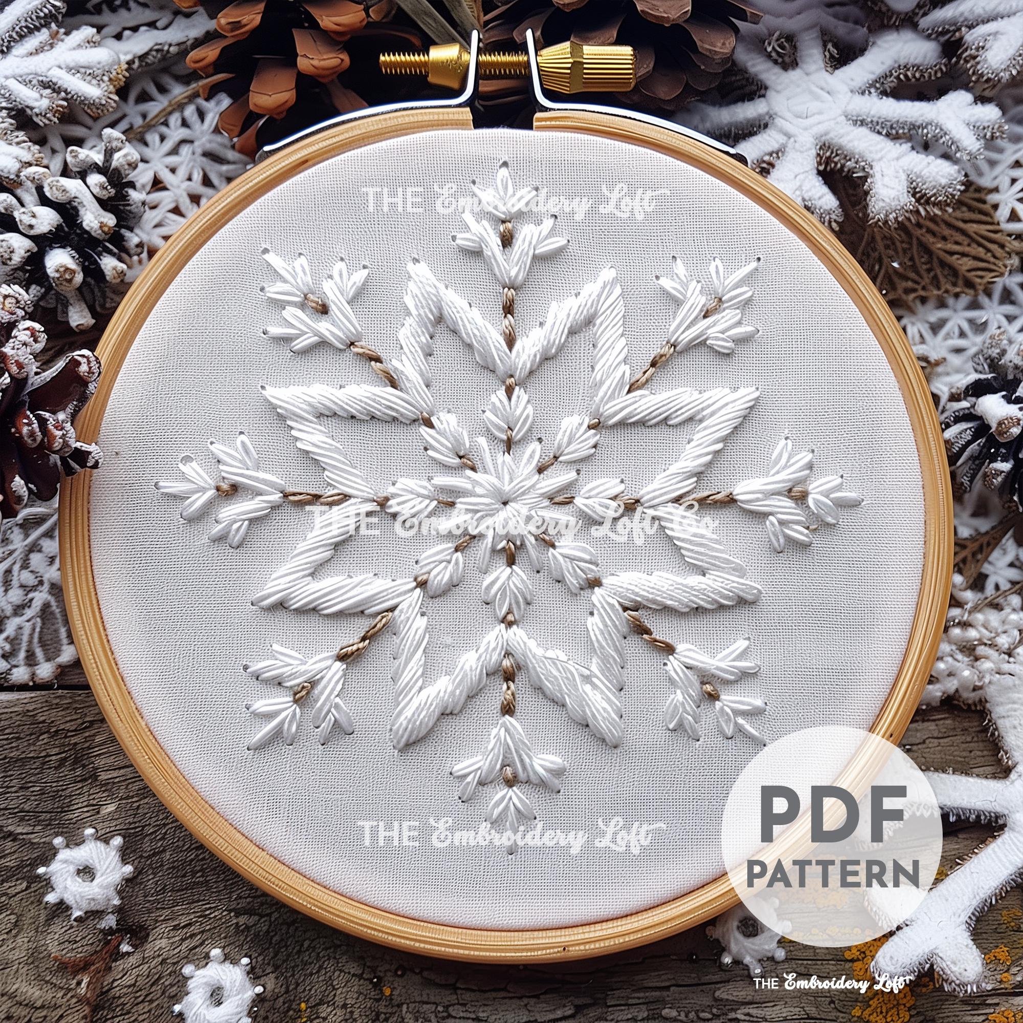 Winter Snowflake Hand Embroidery Pattern