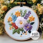 Floral Bouquet Hand Embroidery Pattern