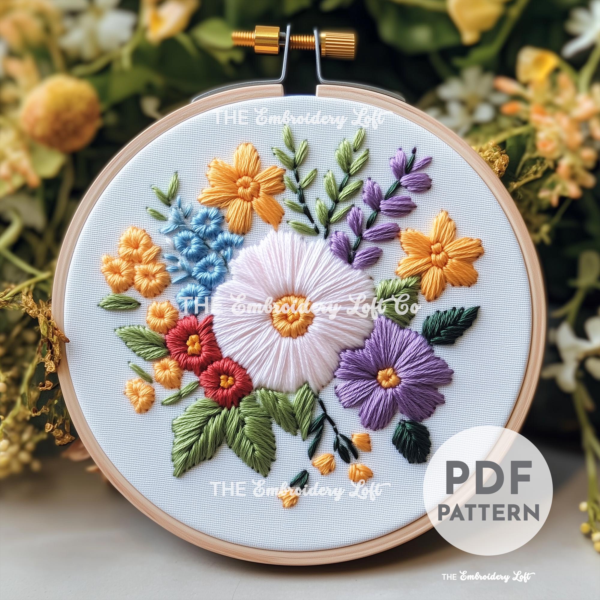 Floral Bouquet Hand Embroidery Pattern