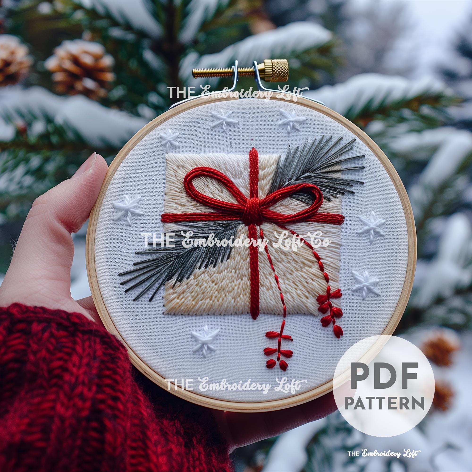 Christmas Present Hand Embroidery Pattern