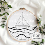 Sailboat Hand Embroidery Pattern