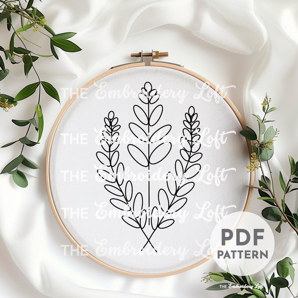 White Wildflowers Hand Embroidery Pattern