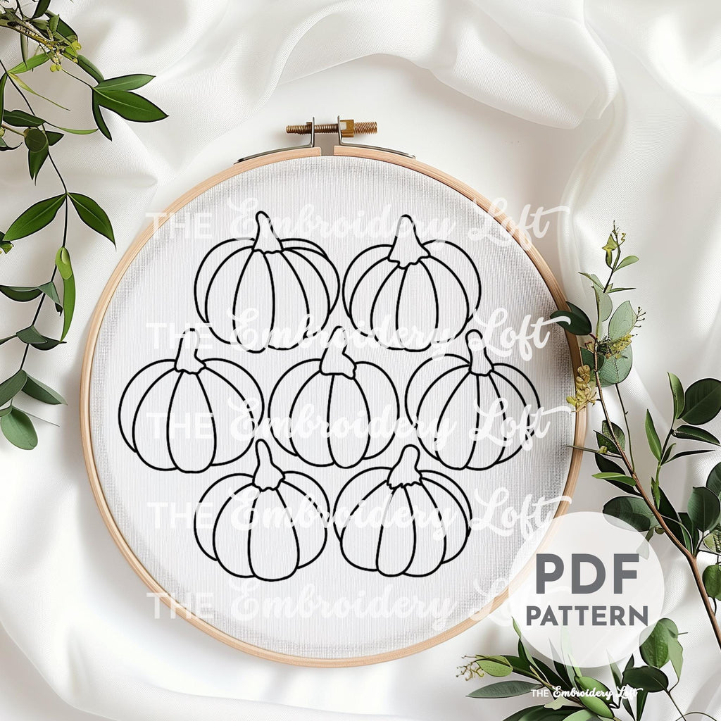 Rainbow Pumpkins Hand Embroidery Pattern