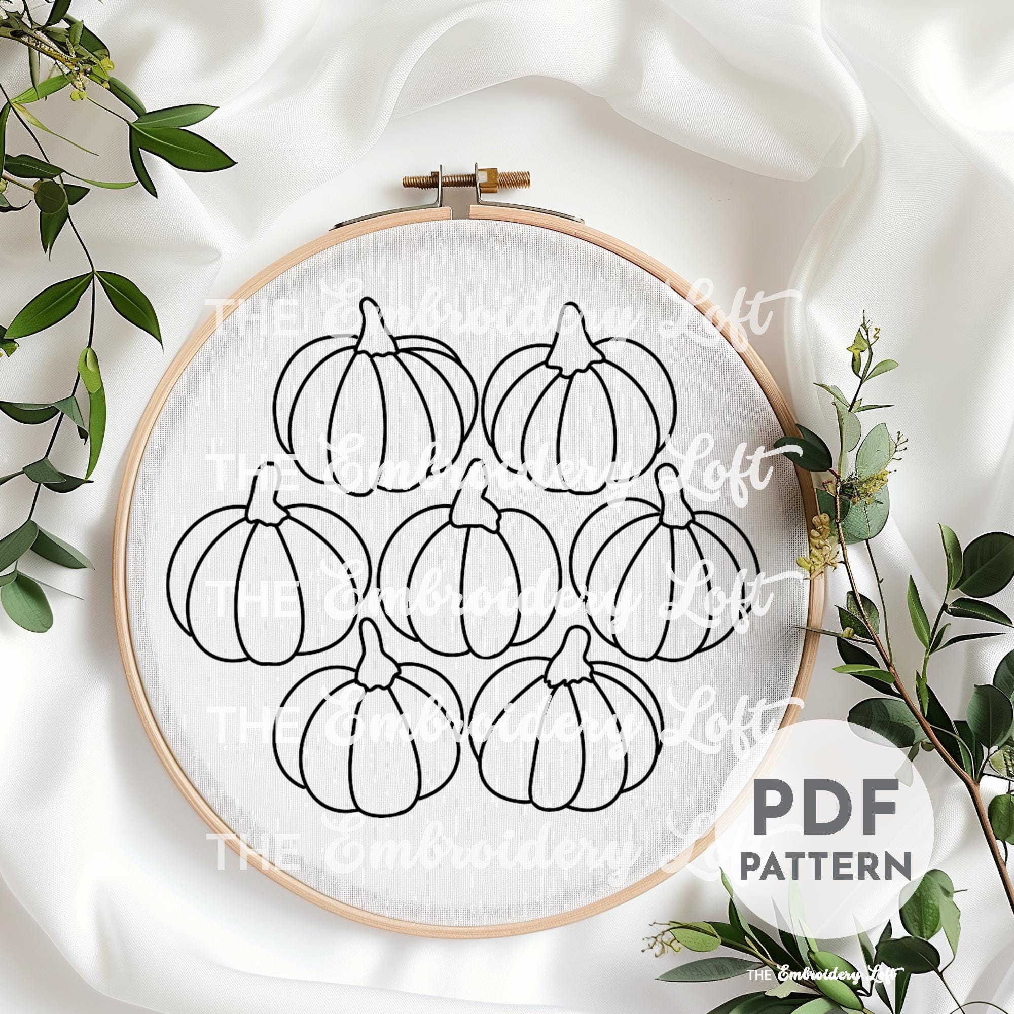 Rainbow Pumpkins Hand Embroidery Pattern