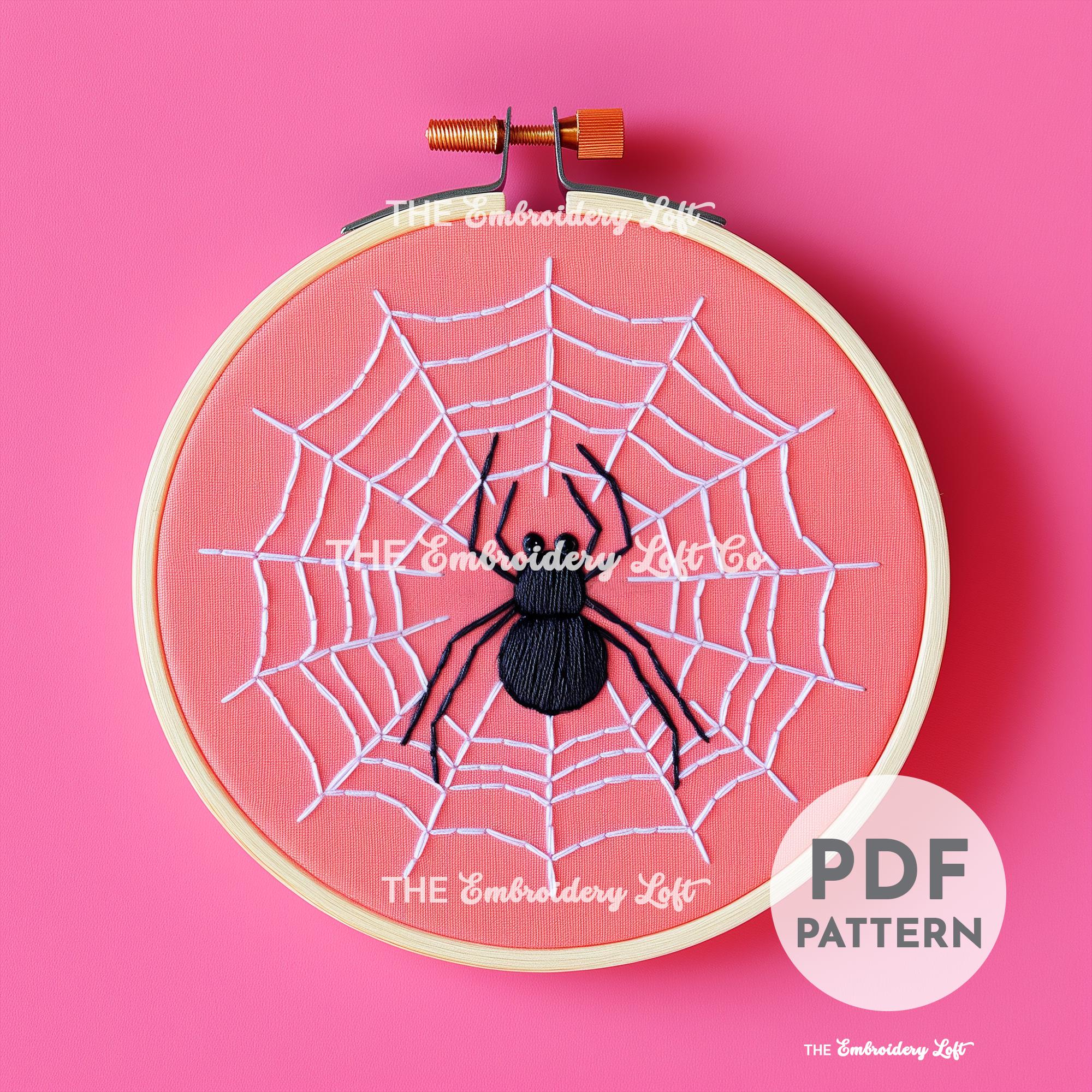 Pink Spider Hand Embroidery Pattern