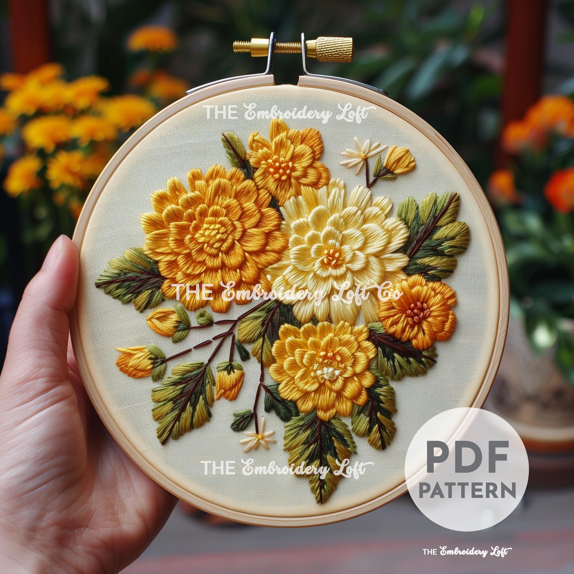 Chrysanthemum Hand Embroidery Pattern