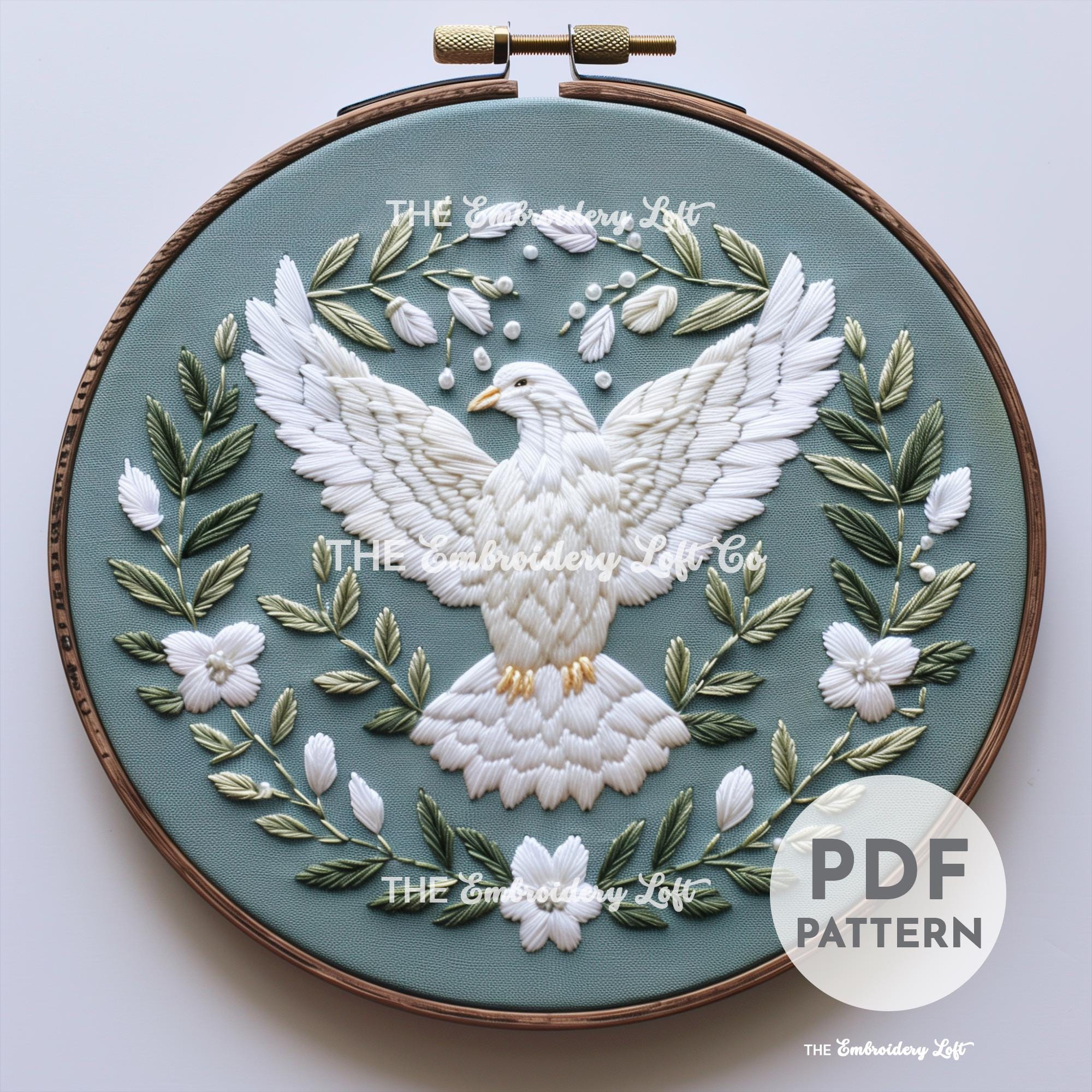 Peace Dove Hand Embroidery Pattern
