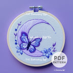 Celestial Butterfly Hand Embroidery Pattern