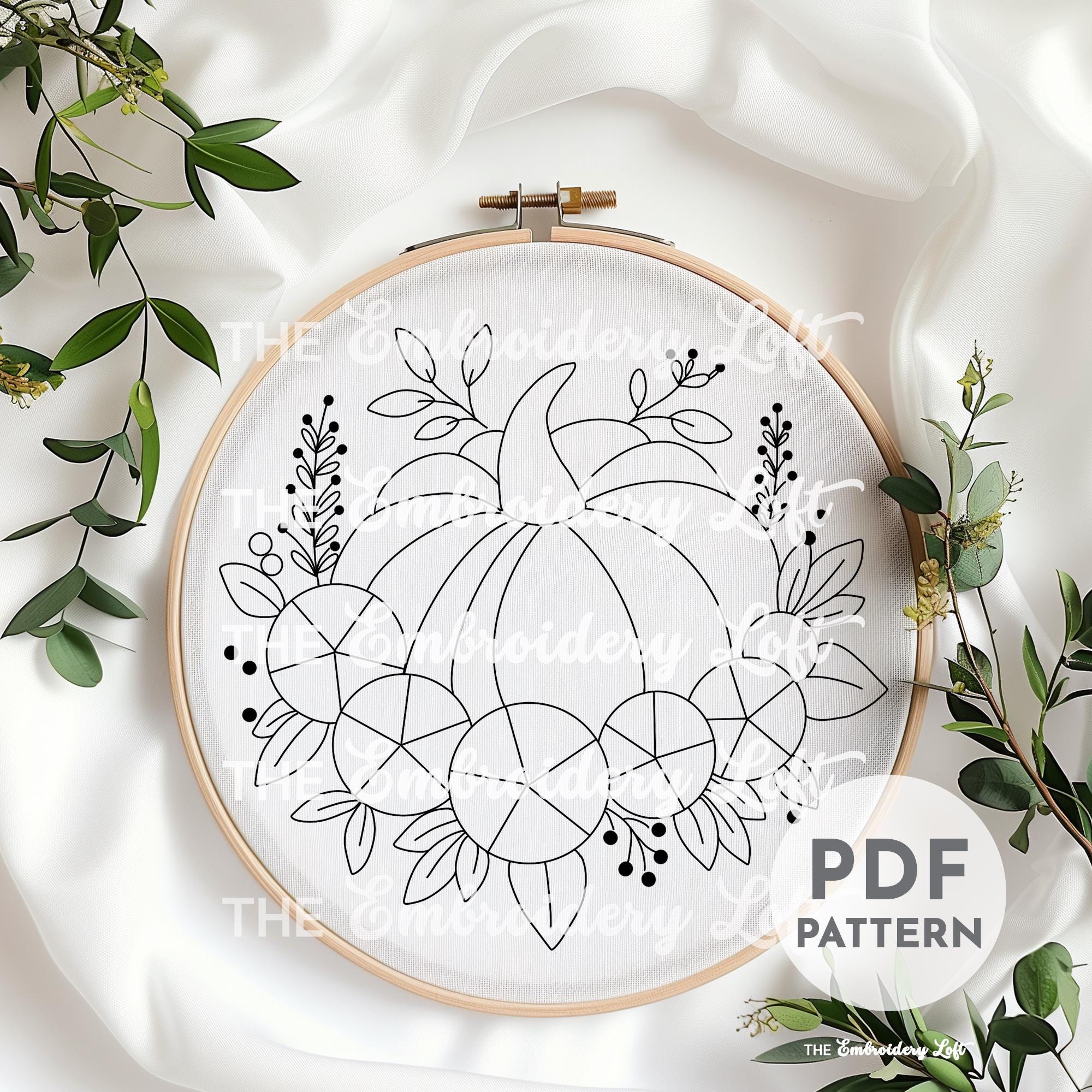 Autumn Pumpkin Hand Embroidery Pattern