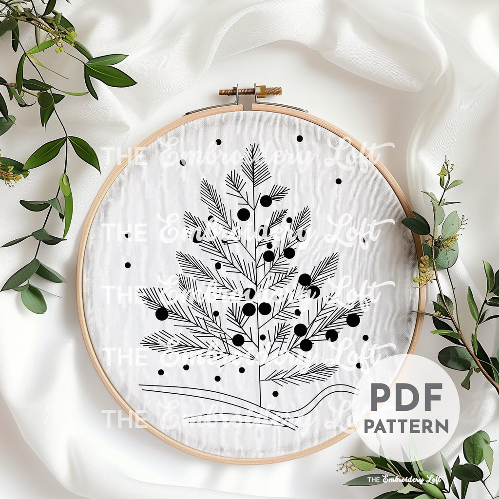 Winter Tree Hand Embroidery Pattern