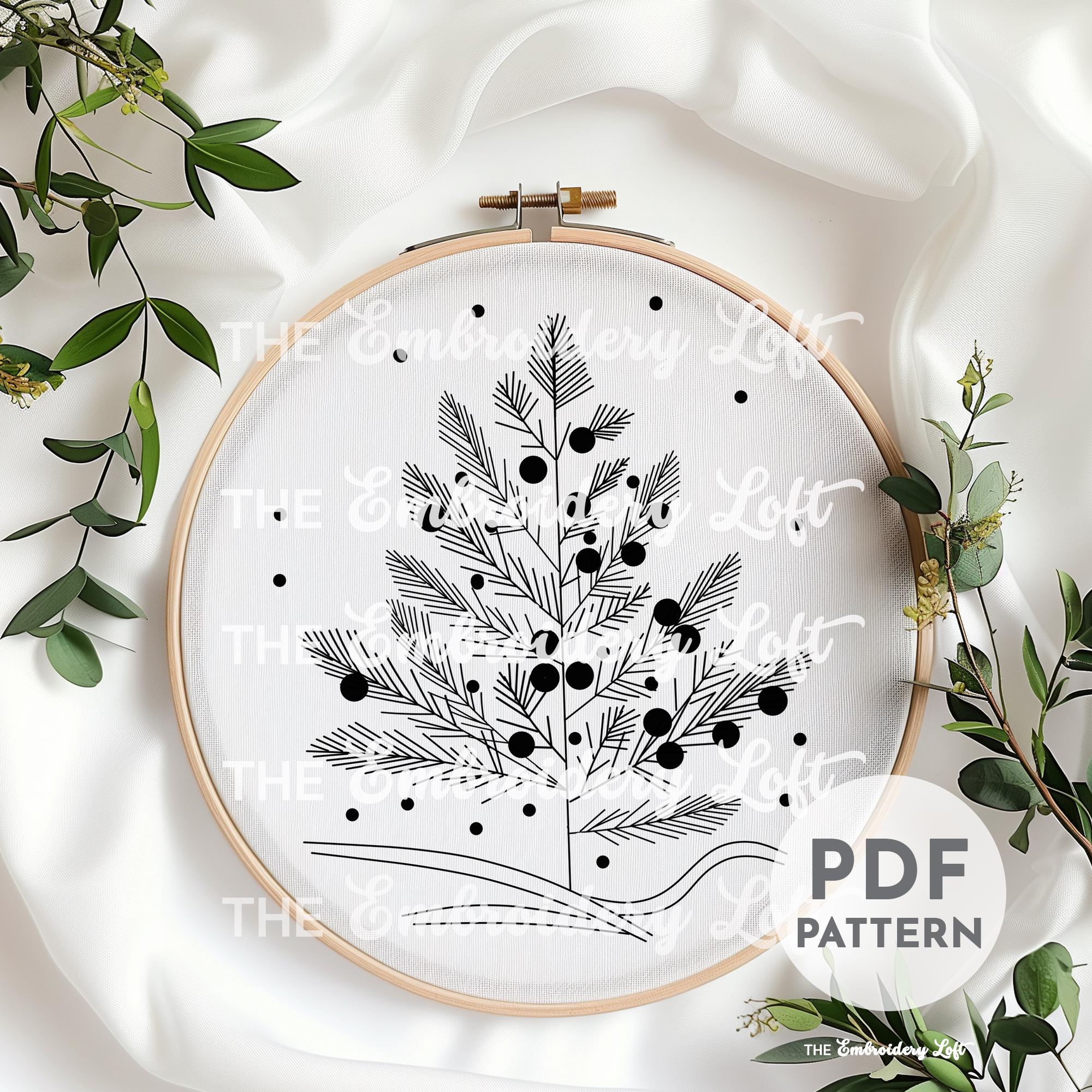 Winter Tree Hand Embroidery Pattern