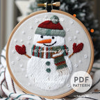 Snowman Hand Embroidery Pattern