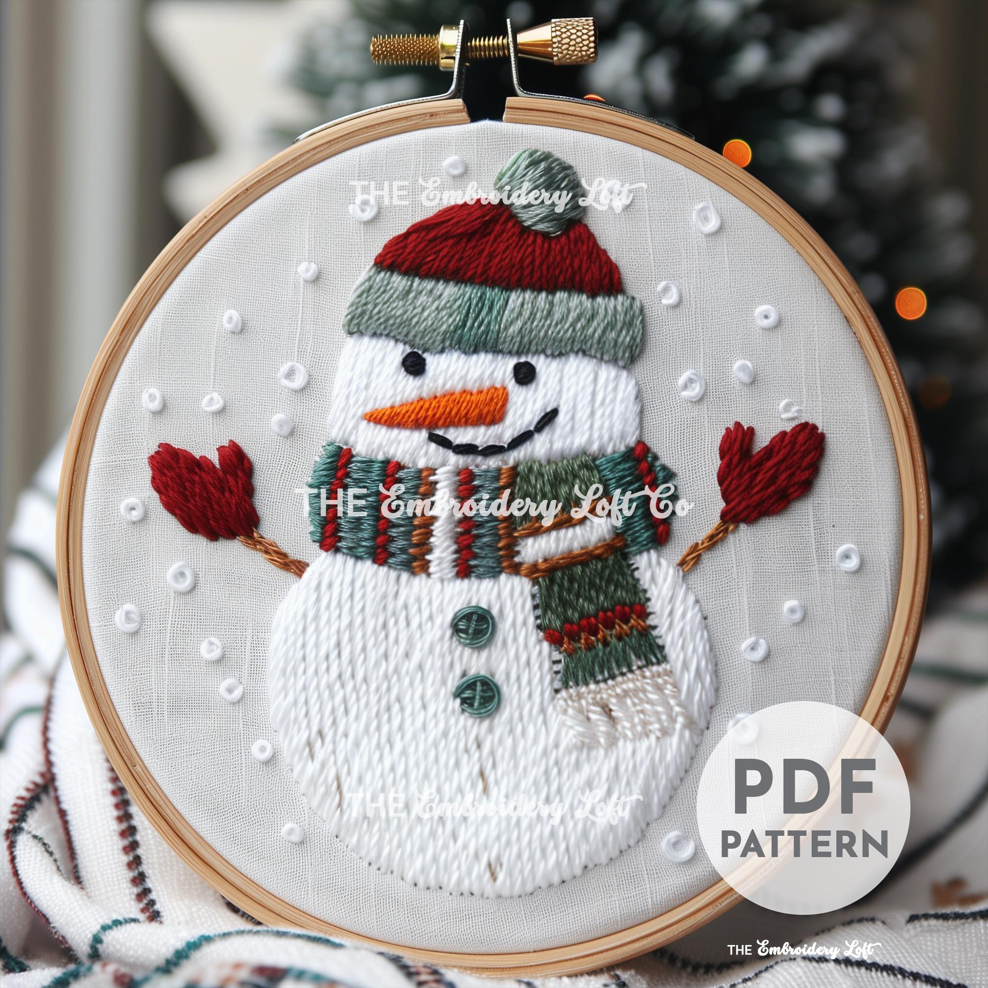 Snowman Hand Embroidery Pattern