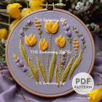 Yellow Tulips Hand Embroidery Pattern