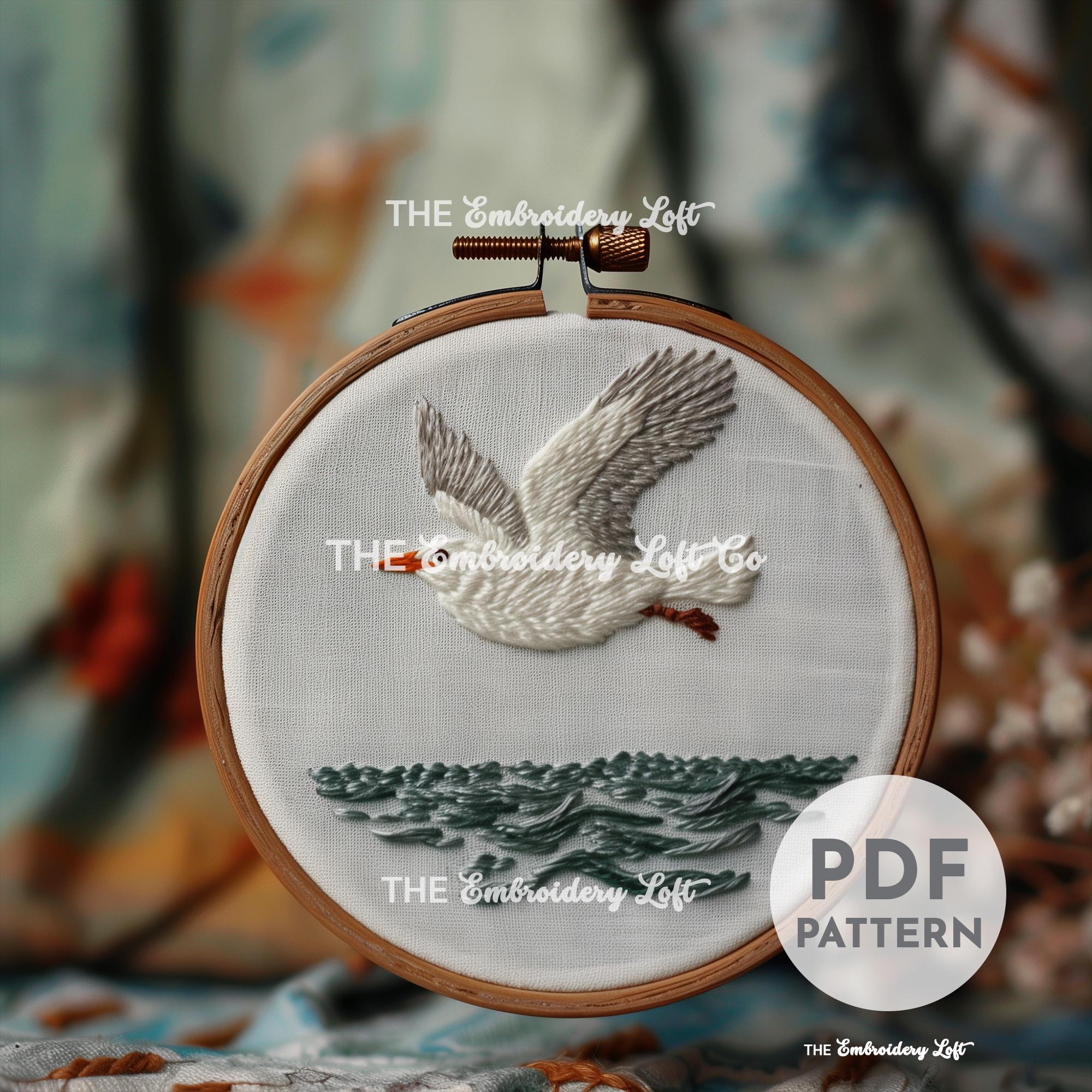 Seagull Hand Embroidery Pattern