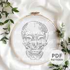 Halloween Skull Hand Embroidery Pattern