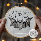 Celestial Bat Hand Embroidery Pattern