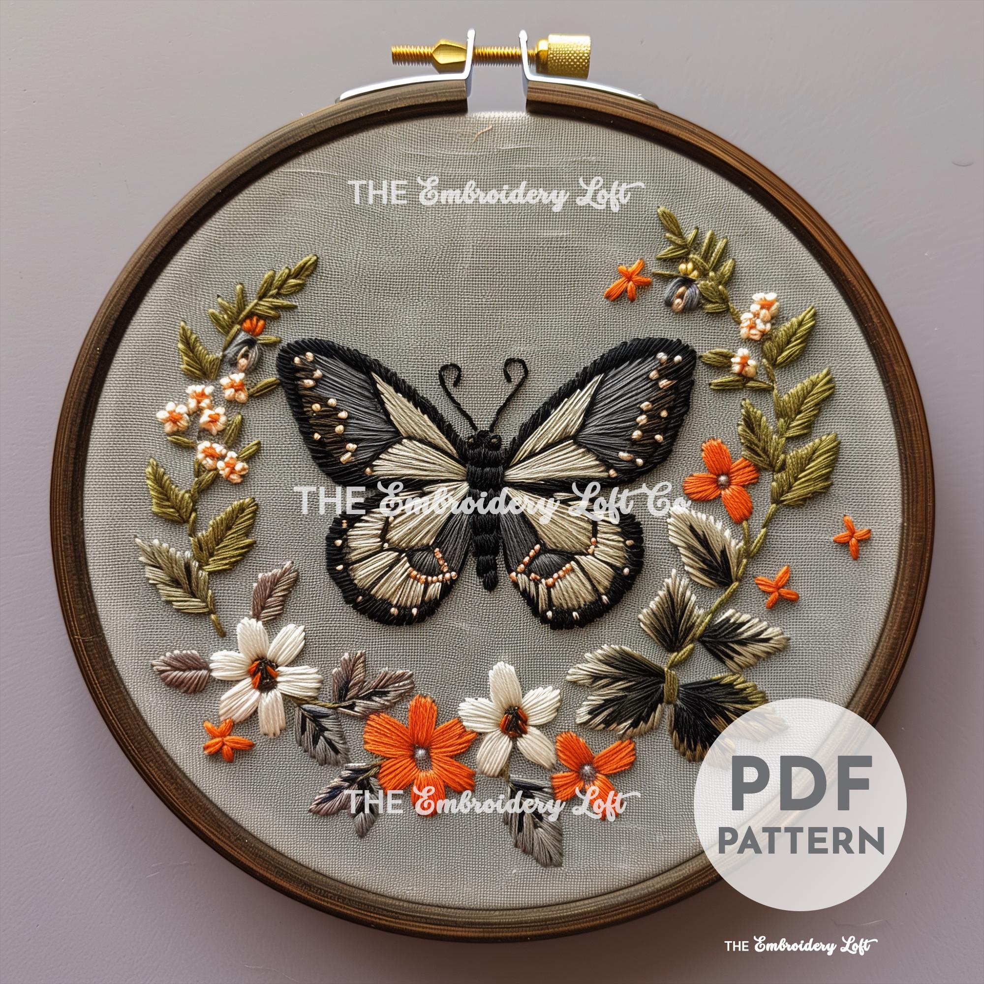 Aesthetic Butterfly Hand Embroidery Pattern