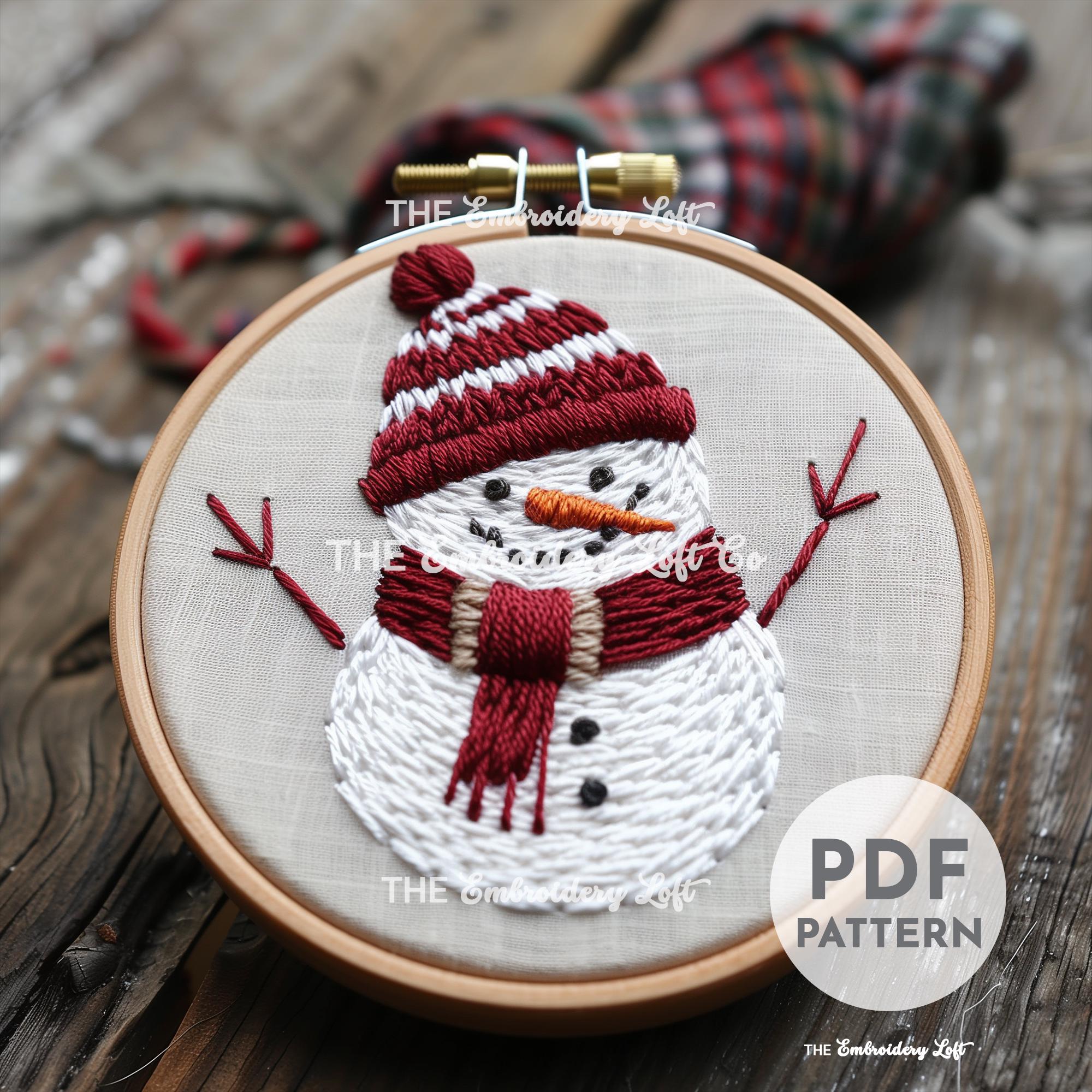 Snowman Hand Embroidery Pattern