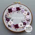 Purple Wreath Hand Embroidery Pattern