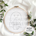 Cute Ghost Hand Embroidery Pattern