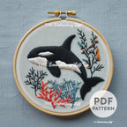 Orca Hand Embroidery Pattern