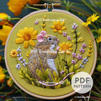 Garden Mouse Hand Embroidery Pattern
