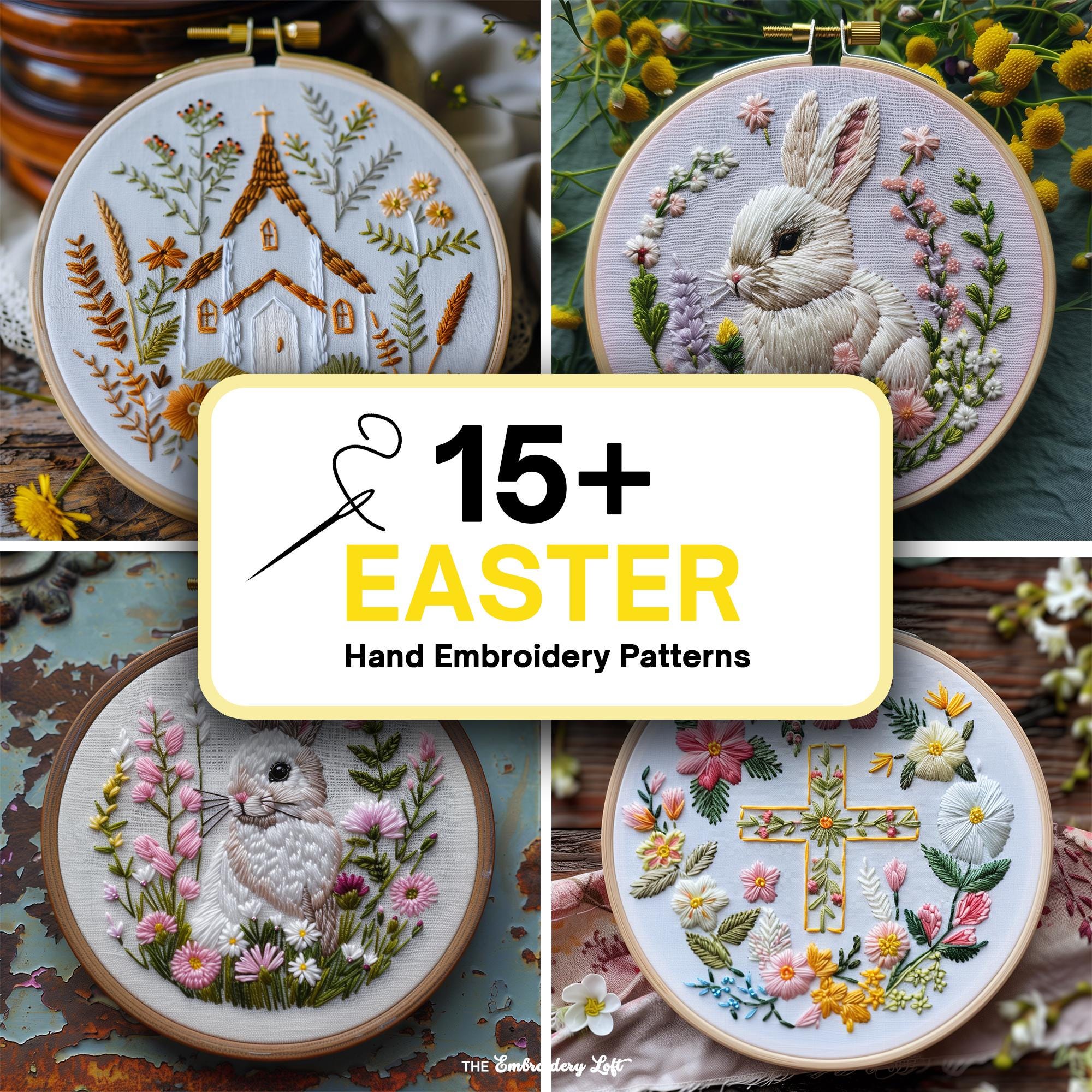 MINI COLLECTION, Easter Hand Embroidery Pattern Collection, Current and Future Designs, Lifetime Access, Hand Embroidery, DIY