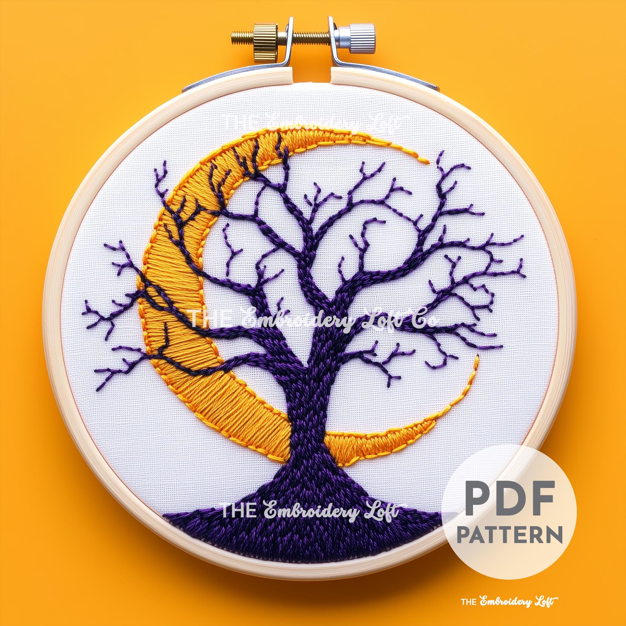 Haunted Tree Hand Embroidery Pattern