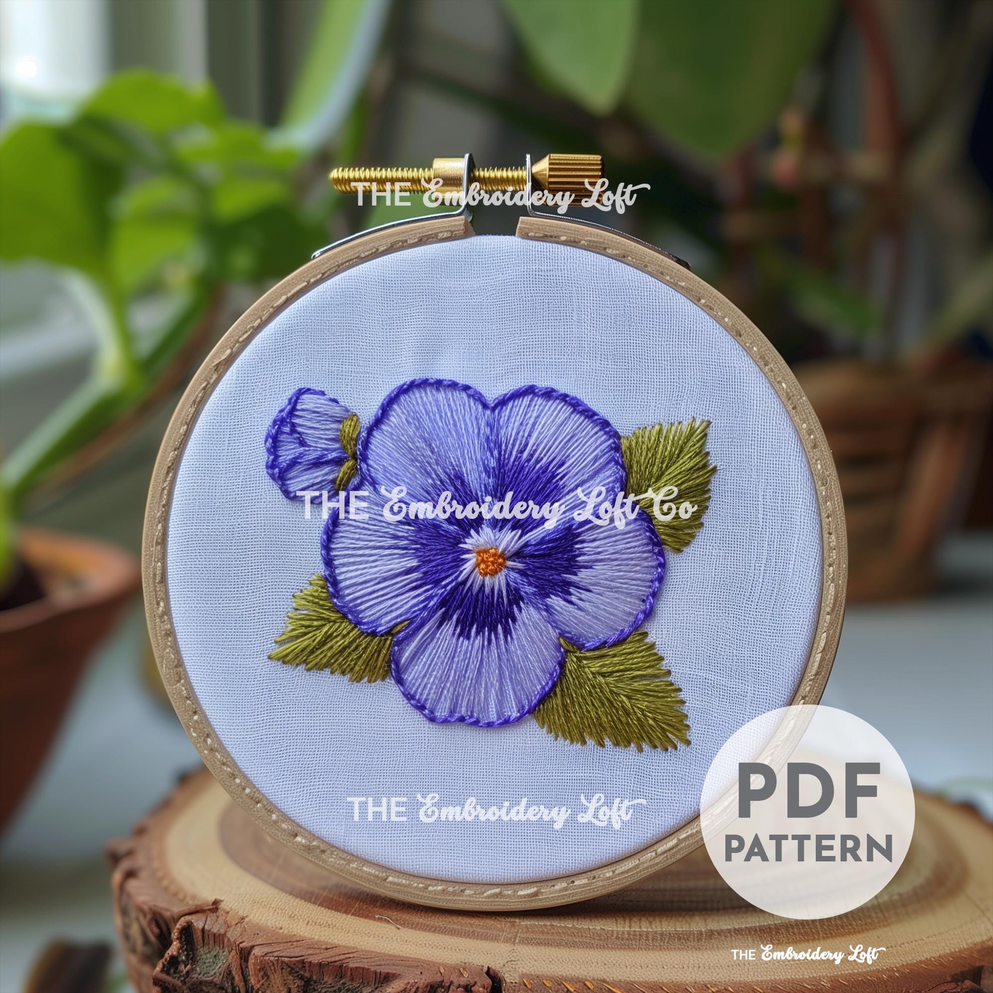 Pansies Hand Embroidery Pattern