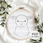 Winter Lamb Hand Embroidery Pattern