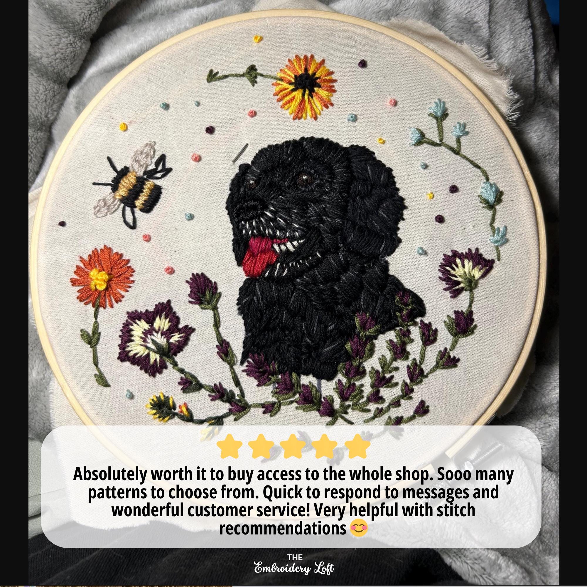 Golden Retriever Hand Embroidery Pattern