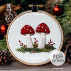 Winter Mushrooms Hand Embroidery Pattern