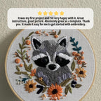 Baby Racoon Hand Embroidery Pattern