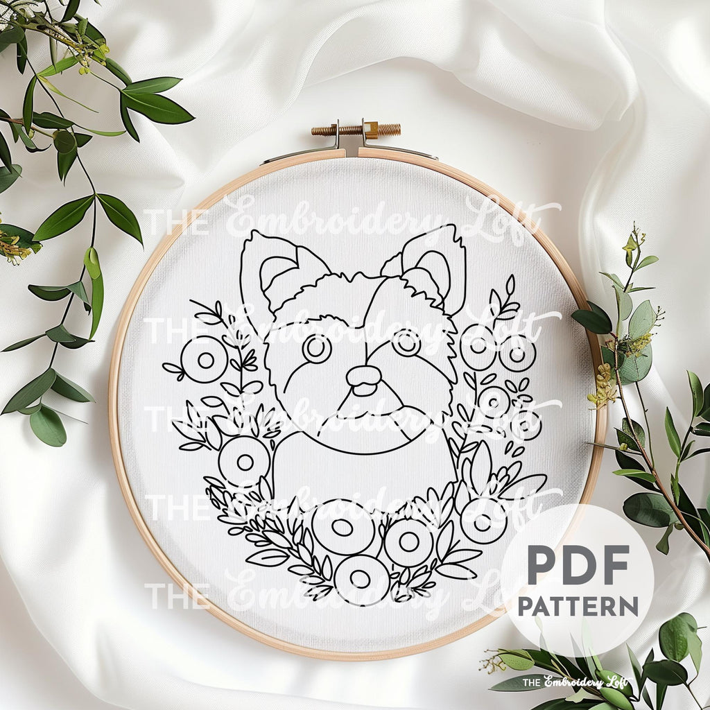 Yorkshire Terrier Hand Embroidery Pattern