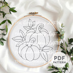 Golden Pumpkin Patch Hand Embroidery Pattern