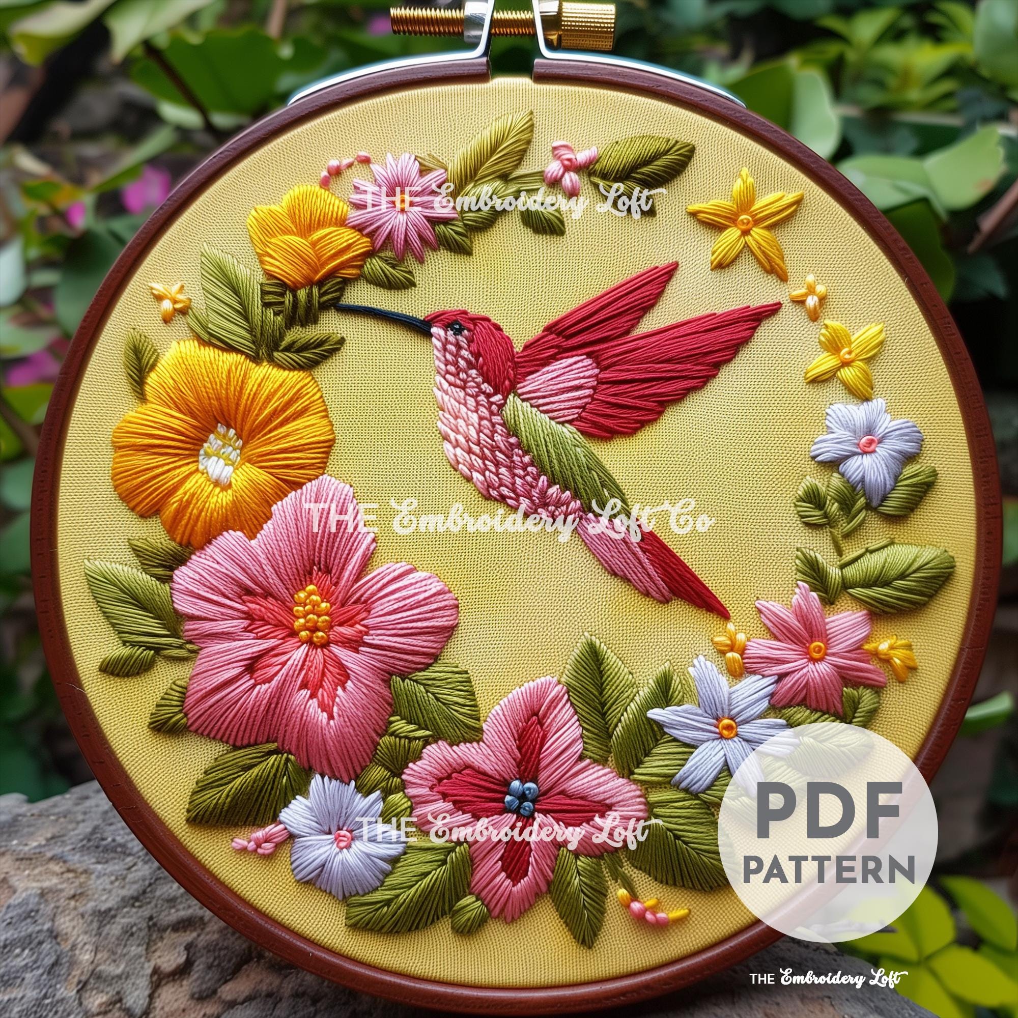 Hummingbird Hand Embroidery Pattern