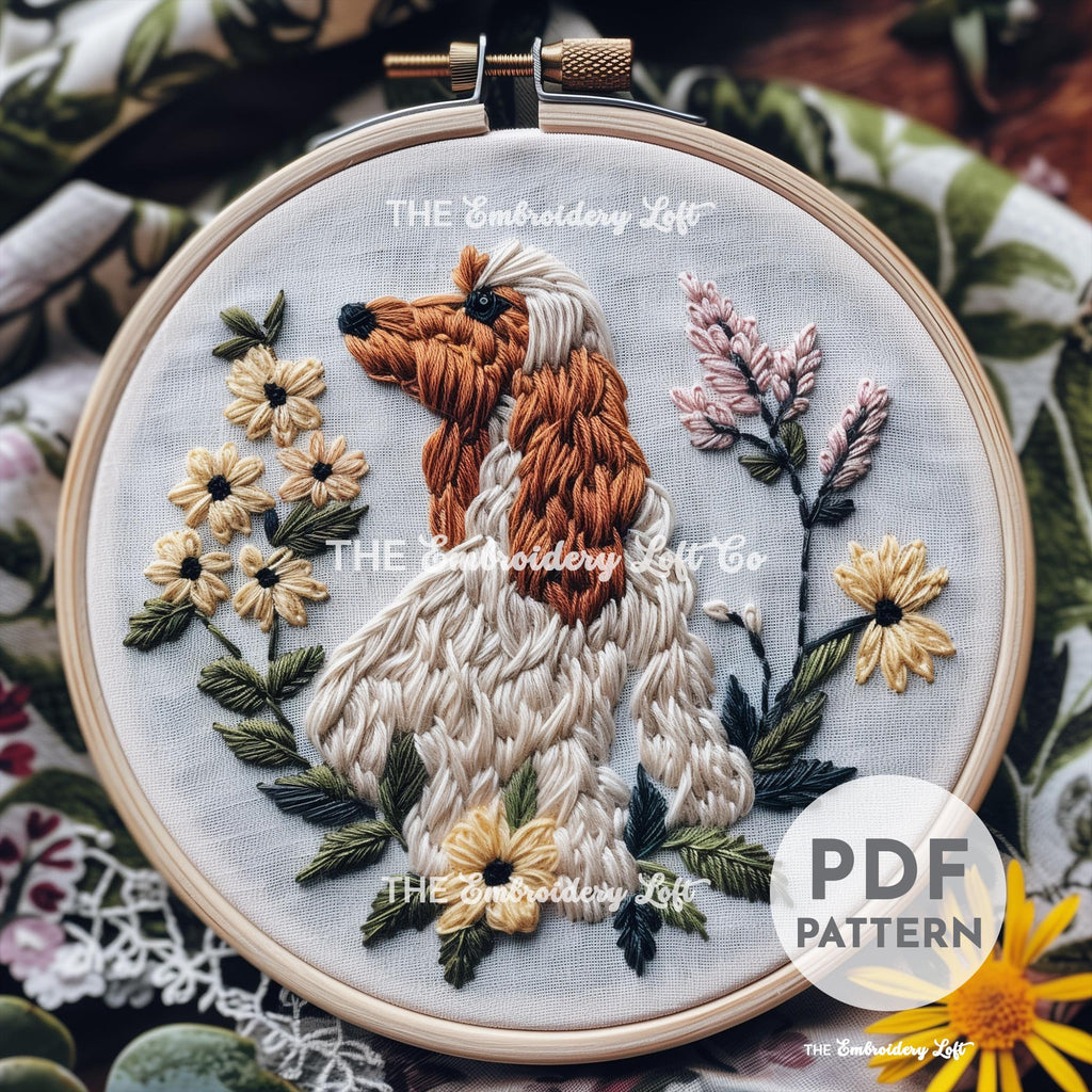Afghan Hound Hand Embroidery Pattern