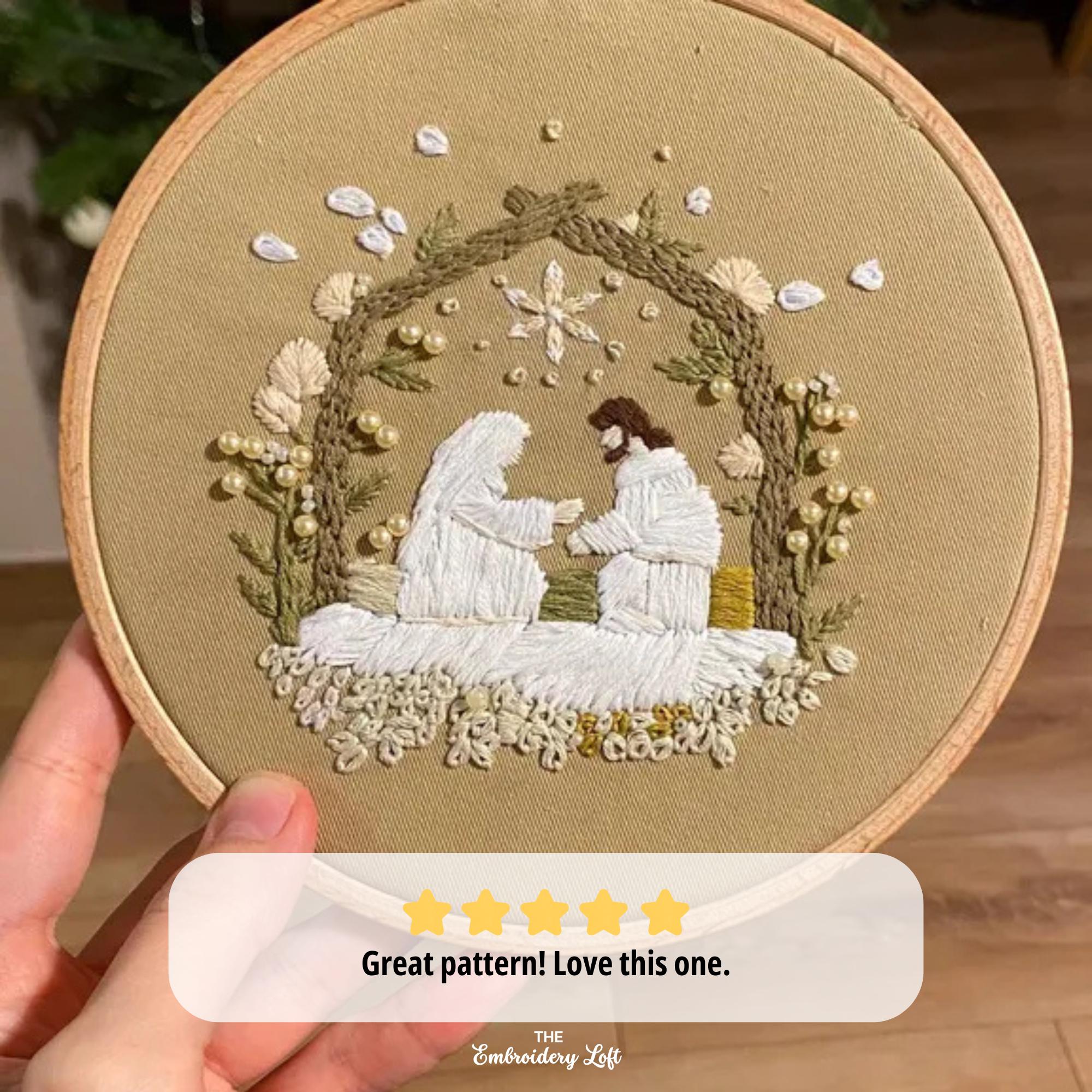 Nativity Scene Hand Embroidery Pattern