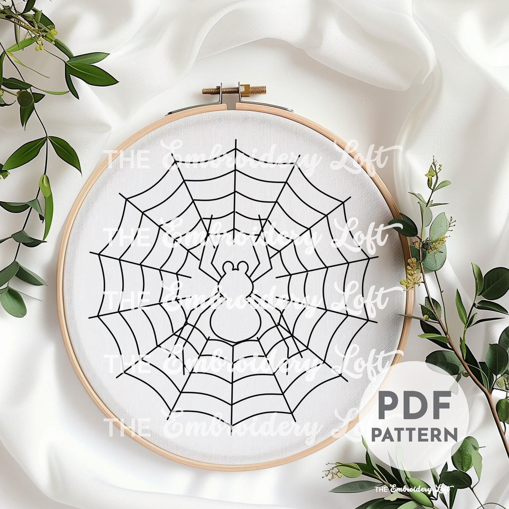 Pink Spider Hand Embroidery Pattern