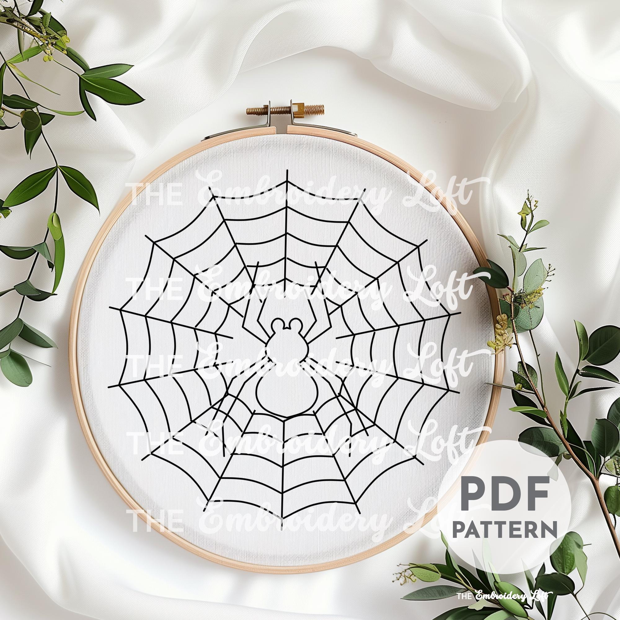Pink Spider Hand Embroidery Pattern