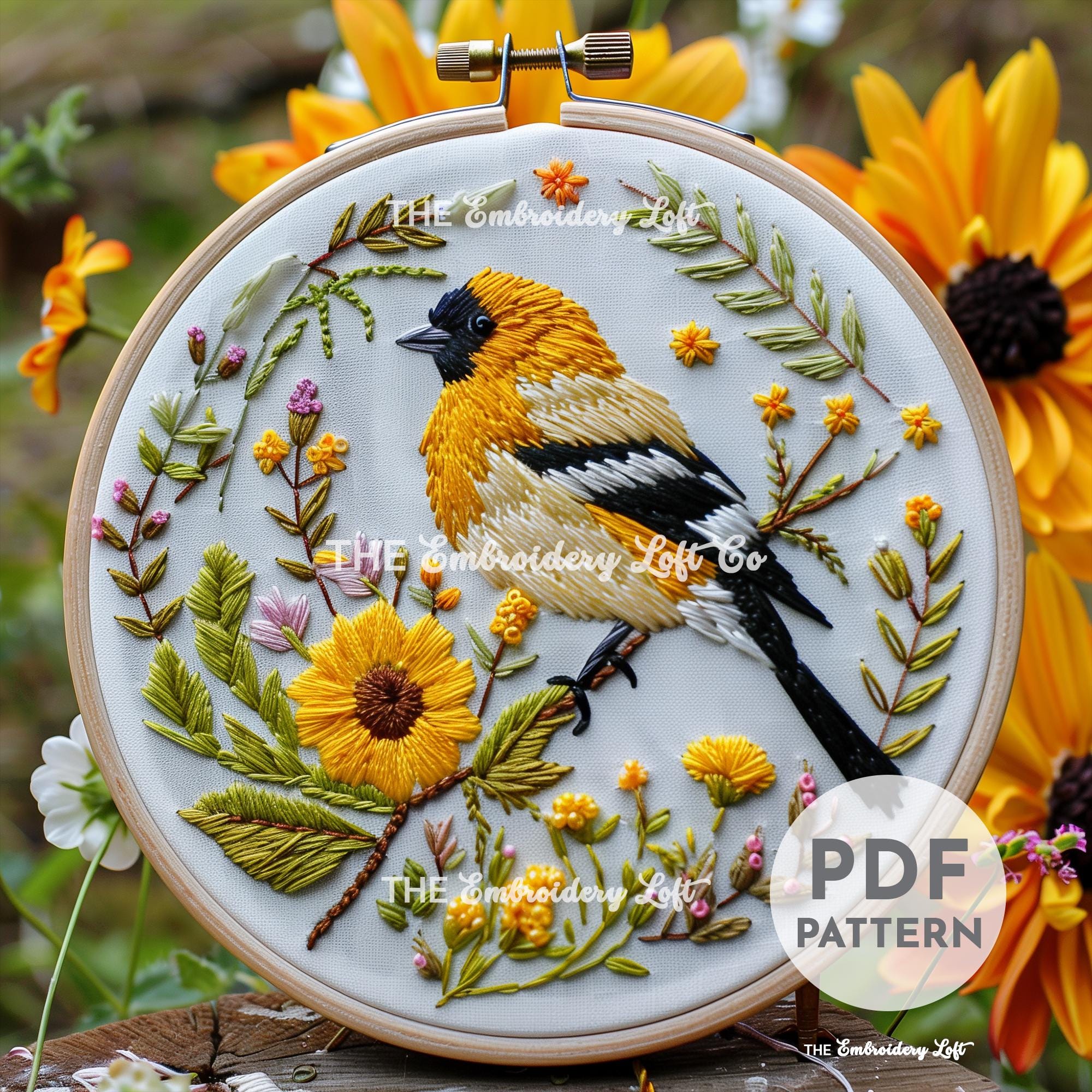 Goldfinch Hand Embroidery Pattern