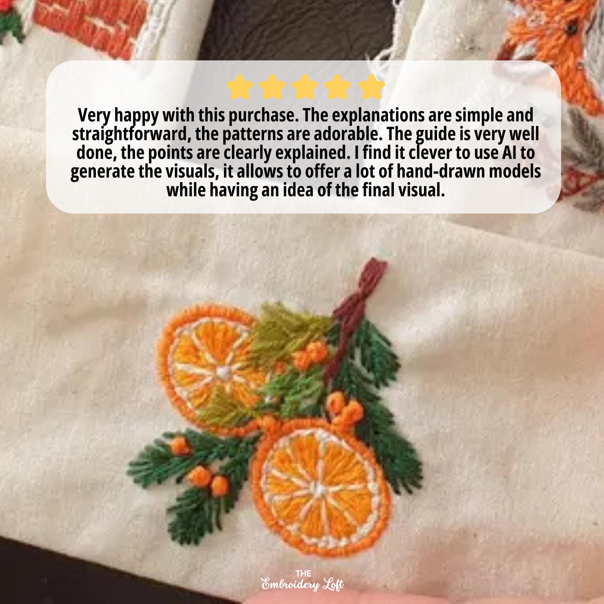 Christmas Oranges Hand Embroidery Pattern