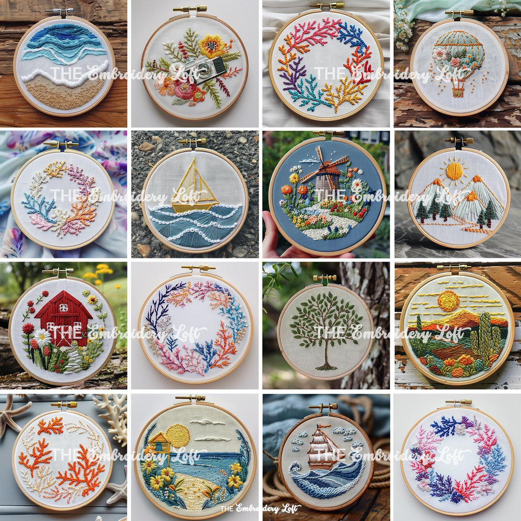 MINI COLLECTION, Summer Hand Embroidery Pattern Collection, Current and Future Designs, Lifetime Access, Hand Embroidery, DIY