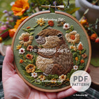 Baby Beaver Hand Embroidery Pattern