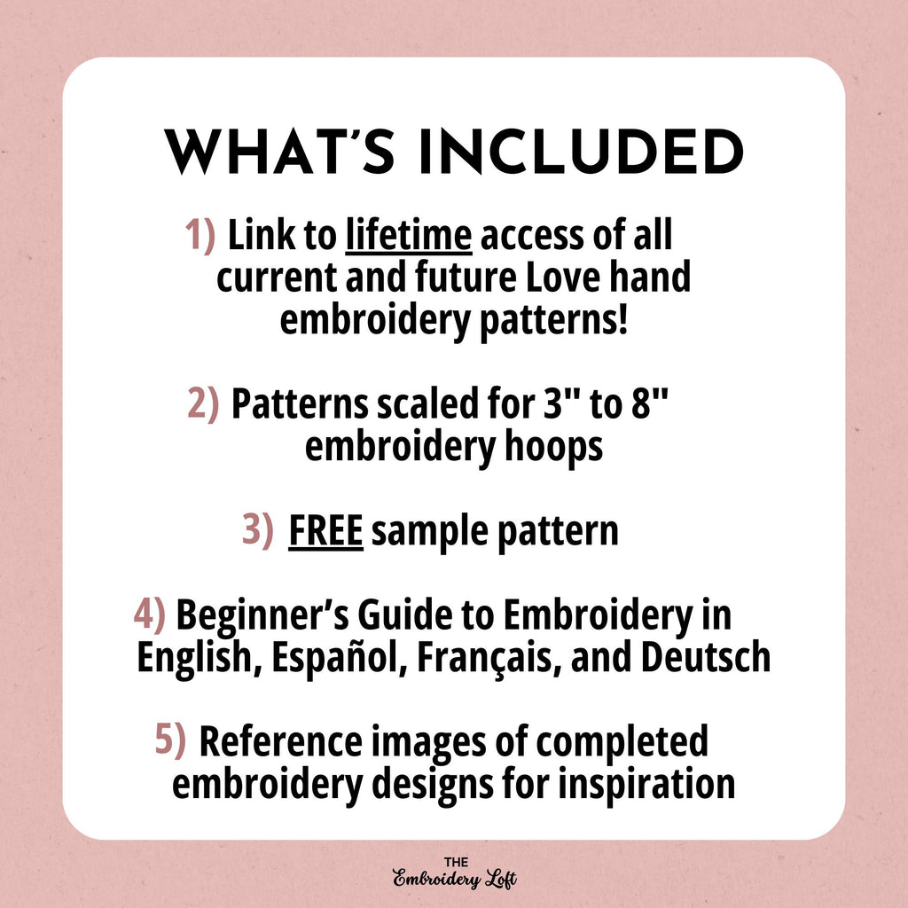 MINI COLLECTION, Love Hand Embroidery Pattern Collection, Current and Future Designs, Lifetime Access, Hand Embroidery, DIY