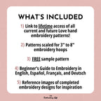 MINI COLLECTION, Love Hand Embroidery Pattern Collection, Current and Future Designs, Lifetime Access, Hand Embroidery, DIY